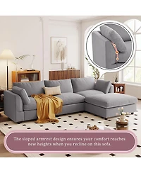 Upholstery Convertible Sectional Sofa, L Shaped Couch with Reversible Chaise