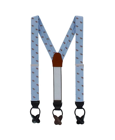 Trafalgar Men's Down The Stretch Racehorse Linen Blend Button End Suspenders