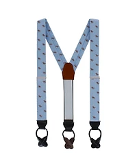 Trafalgar Men's Down The Stretch Racehorse Linen Blend Button End Suspenders
