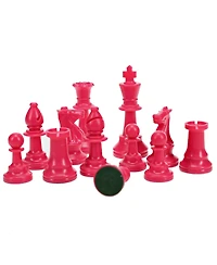 We Games Color Bright Plastic Staunton Tournament Chess Pieces with 3.75 in. King - Half Chess Set of Chess Pieces Only