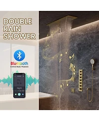 Casainc Ceiling-Mounted Thermostatic Shower System With Body Jets Handheld