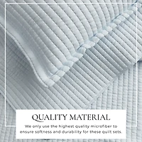 Linery & Co. Detailed Channel Stitch Microfiber Quilt Set With Shams