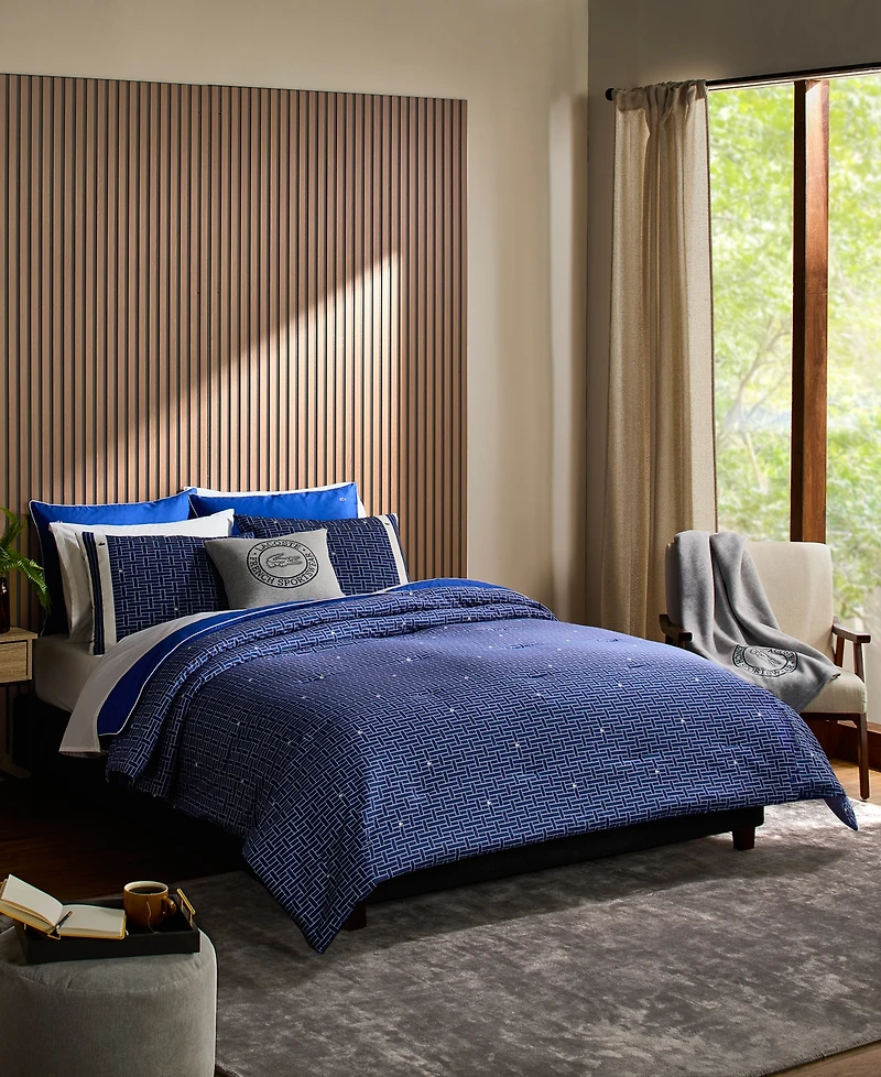 Lacoste Home Heritage Geo Cotton -Pc. Comforter Set