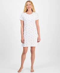 Charter Club Women's Cotton Printed Henley Sleepshirt, Created for Macy's