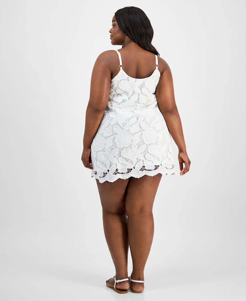 And Now This Plus Crochet Lace Mini Dress, Exclusively at Macy's
