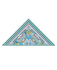 Jessie Zhao New York Double Sided Wool Silk Triangle Scarf Of Shapes Reconstruction