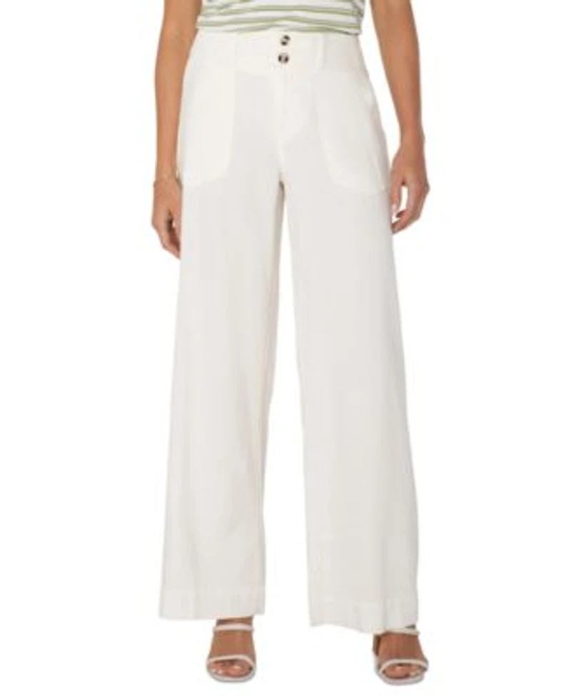 Liverpool Los Angeles Womens Utility Patch Pocket Wide Leg Pants 0p 16