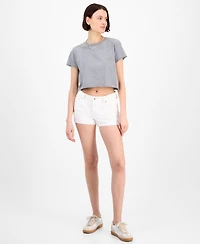 7 For All Mankind Women's Mid-Rise Cut-Off Denim Shorts