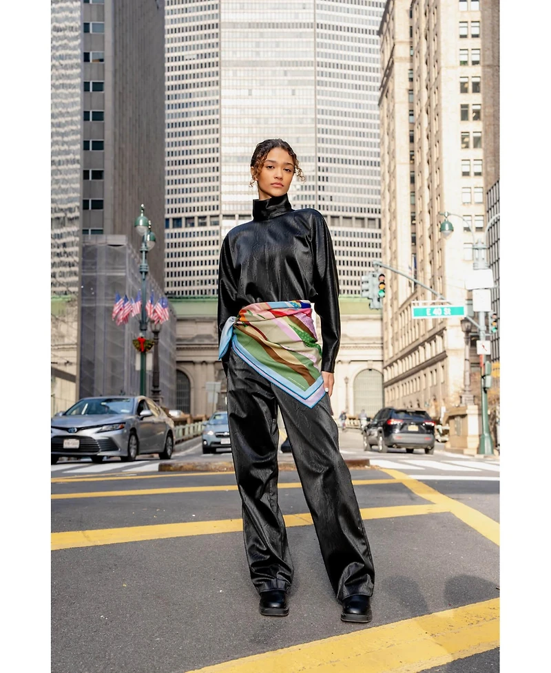 Jessie Zhao New York Double Sided Wool Silk Scarf Of Ocean Breeze