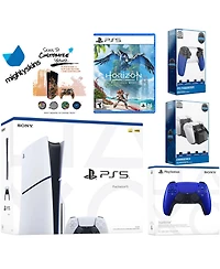 Sony Playstation 5 Slim Disc Bundle with Horizon Forbidden West, Extra Controller, Trigger Stop Kit