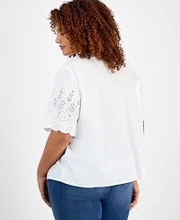 Style & Co Plus Size Short-Sleeve Blouse, Exclusively at Macy's