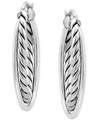 Giani Bernini Rope Twist Medium Hoop Earrings in Sterling Silver, 1-1/8", Exclusively at Macy's