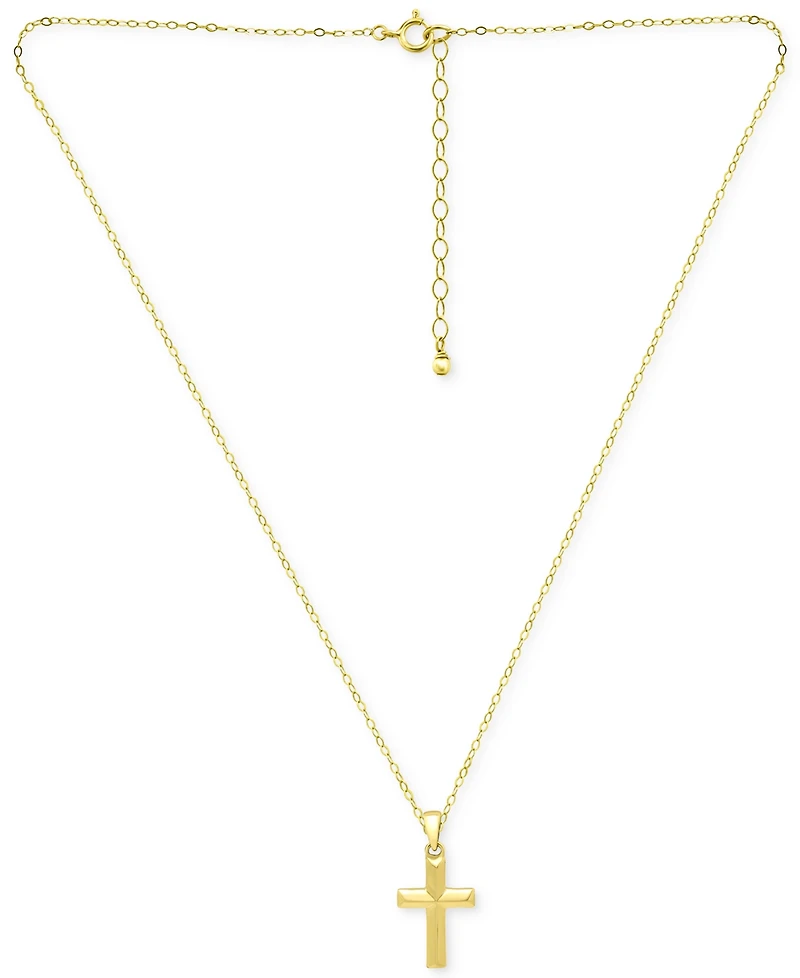 Giani Bernini Cross Pendant Necklace 18k Gold-Plated Sterling Silver (also Silver), 16" + 2" extender, Exclusively at Macy's