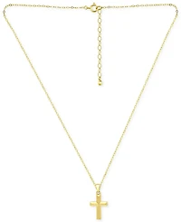 Giani Bernini Cross Pendant Necklace 18k Gold-Plated Sterling Silver (also Silver), 16" + 2" extender, Exclusively at Macy's
