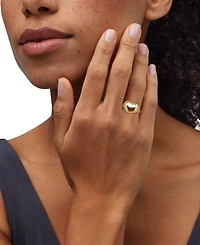 Polished Puffed Large Heart Statement Ring in 10k Gold