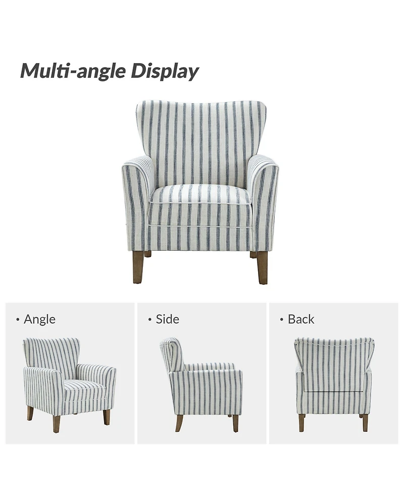 Upholstered Warren Armchair with Solid Wood Legs