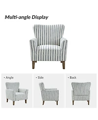 Upholstered Warren Armchair with Solid Wood Legs