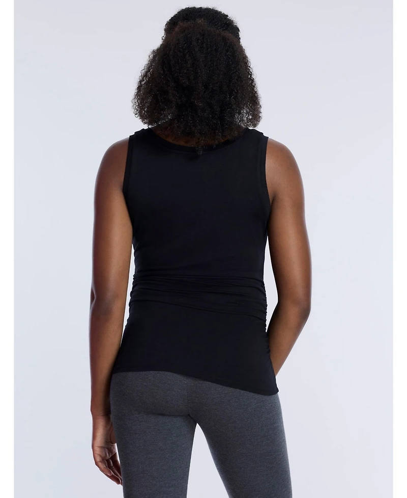 Motherhood Maternity Women's Scoop Neck Side-Ruched Tank Top