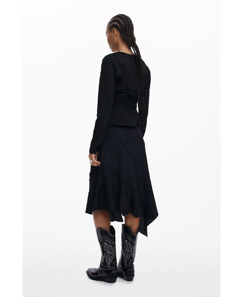 Desigual Women's Asymmetric texture skirt