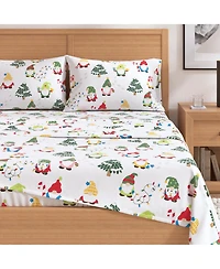 Linery & Co. Ultra-Soft Turkish Cotton Flannel Christmas Print Sheet Set