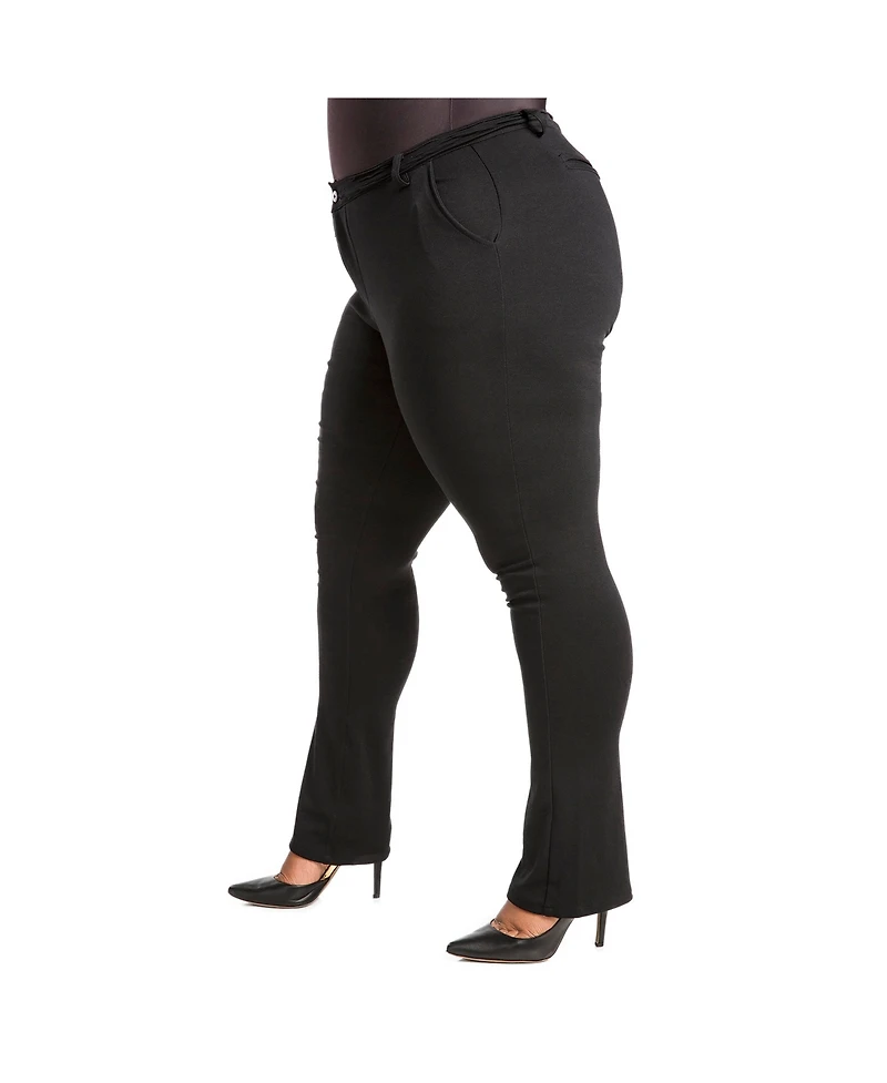 Poetic Justice Plus Size Ponte Classic Casual Pant