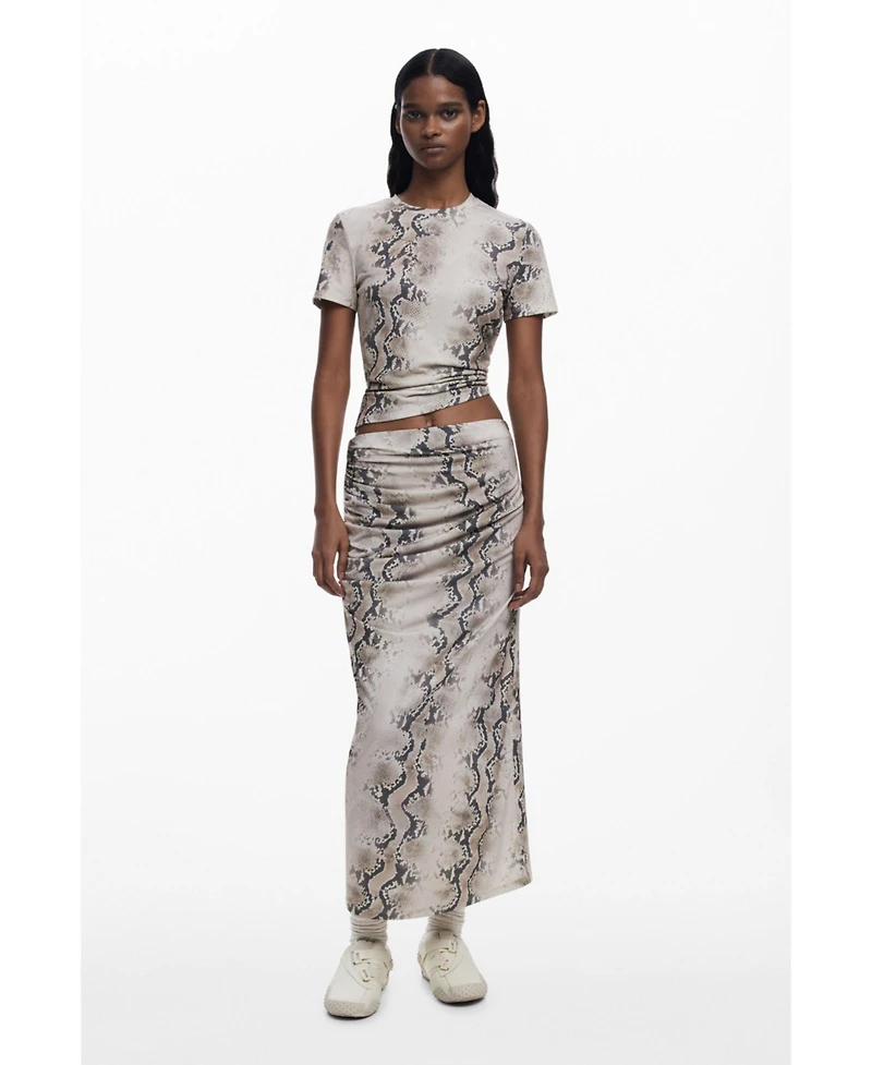 Desigual Women's Draped animal skirt