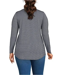 Lands' End Plus Long Sleeve Power Performance Scoop Neck Curved Hem Tunic Tee