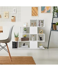5-Tier Bookshelf Corner Ladder Bookcase with Storage Rack