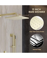 Casainc Wall Mounted Thermostatic Shower System With Body Jets Handheld