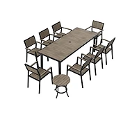 Piece Aluminum Outdoor Patio Dining Set with Rectangle Table