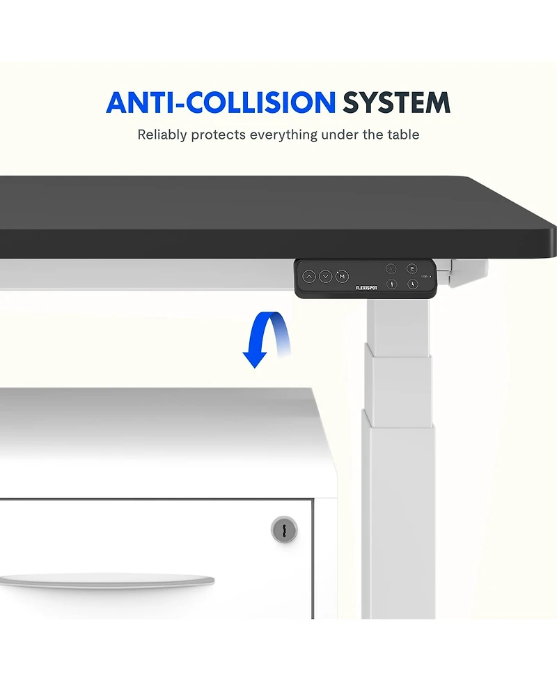 Flexispot E7-commercial W Electric Adjustable Standing Desk, Rectangular Chipboard Top