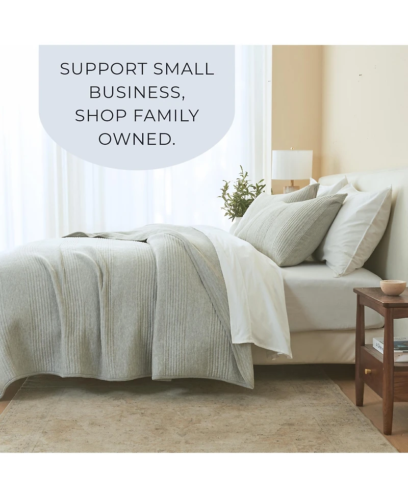 Linery & Co. Cotton Blend Jersey Knit Channel Stitch Quilt Set