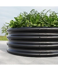 32.08"11.4" Tall Round Raised Garedn Bed,Metal Raised Beds for Vegetables, Outdoor Garden Raised Planter Box, Backyard Patio Planter Raised Beds for F