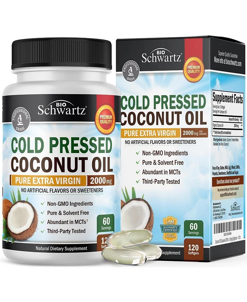 Coconut Oil Capsules 2000mg