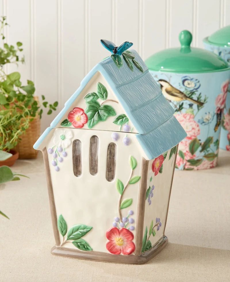 Certified International Flora Birdhouse Cookie Jar