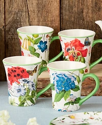 Certified International Greenhouse Mugs, Set of 4