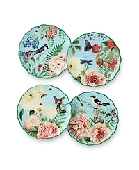 Certified International Flora Canape Plates, Set of 4, Service for 4