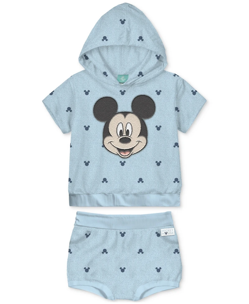 Disney Baby Boys Mickey Mouse Terry Hoodie & Shorts, 2 Piece Set