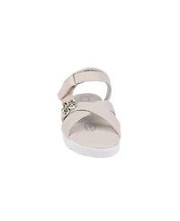 Bebe Little Girls Sporty with Flower Gem Accent Sandals