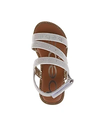 Bebe Little Girls Flat with Rhinestone and Ornamentation Sandals