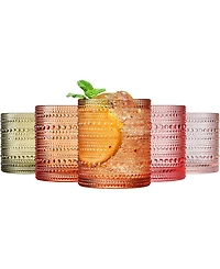 The Wine Savant Khen Vintage Hobnail Lowball Tumbler, Set of 5