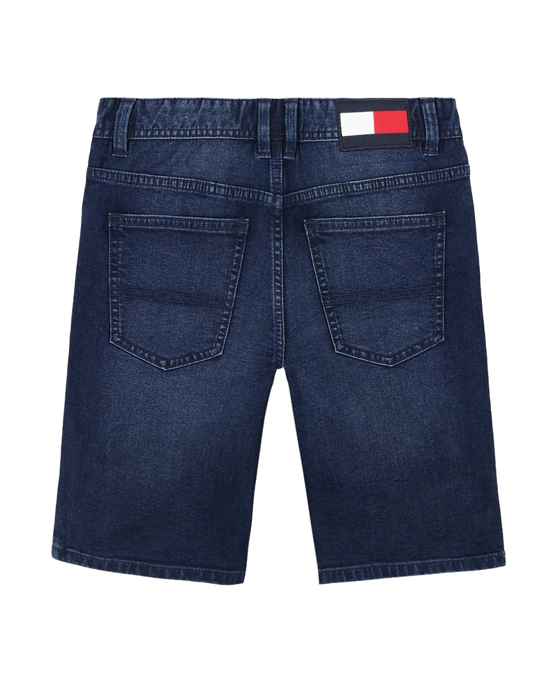 Tommy Hilfiger Big Boys Script Logo Denim Shorts