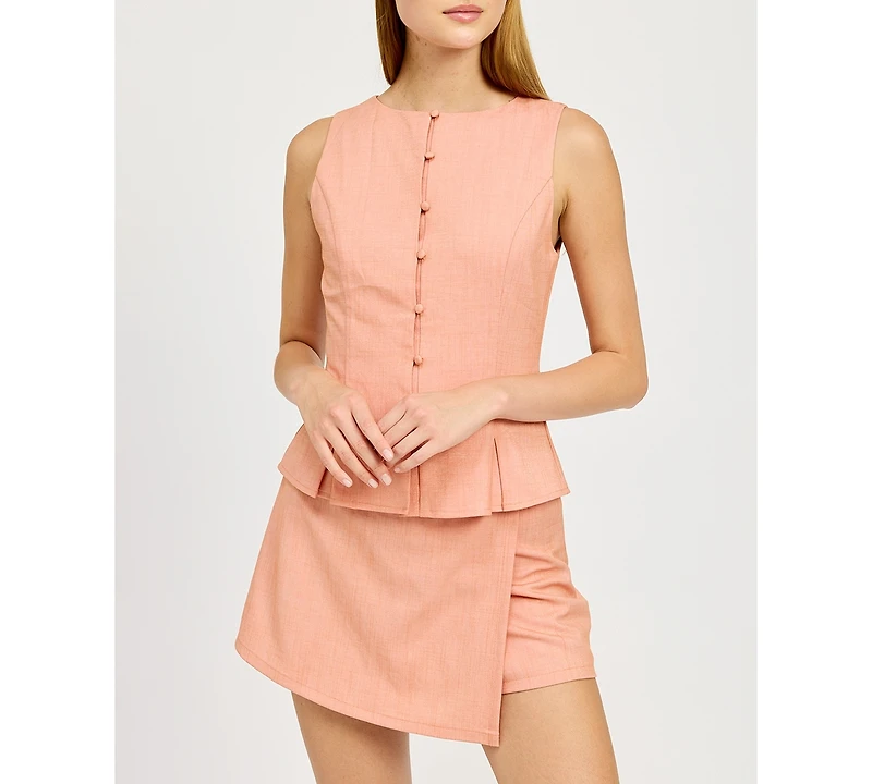 En Saison Women's Amira Peplum Top