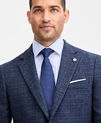 Ted by Baker Men's Modern-Fit Navy Boucle Plaid Sport Coat