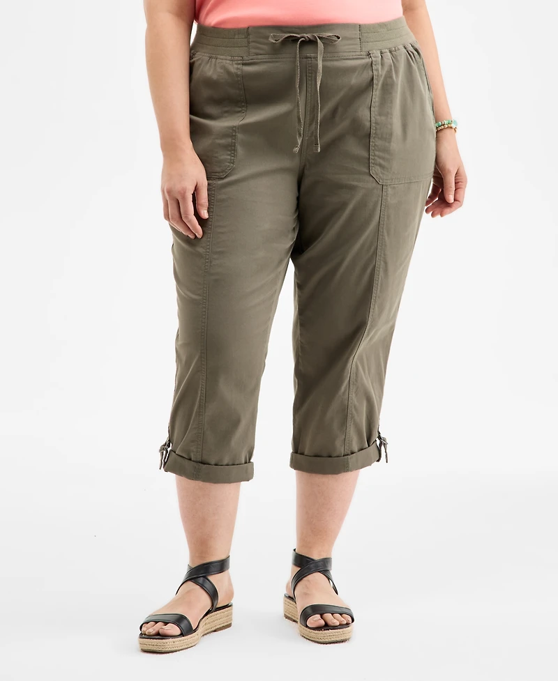 Style & Co Plus D-Ring Cuffed Capri Pants, Exclusively at Macy's