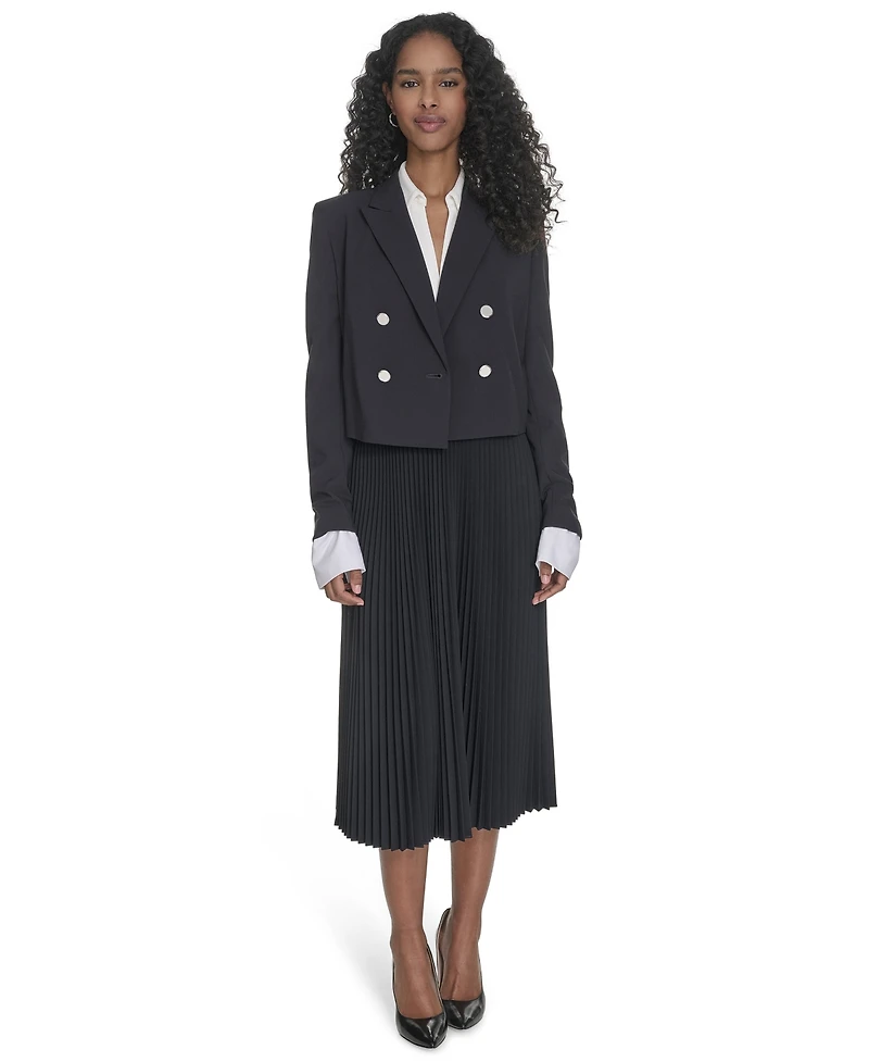 Calvin Klein Women's Double-Breasted Cropped Jacket