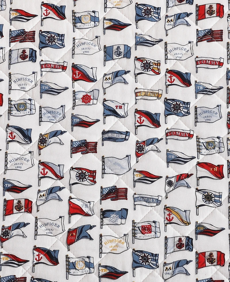 Tommy Hilfiger Boating Flags Cotton Reversible -Pc. Quilt Set