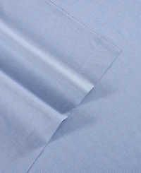 Tommy Hilfiger Solid 144-Thread Count Cotton Chambray Washed -Pc. Sheet Set