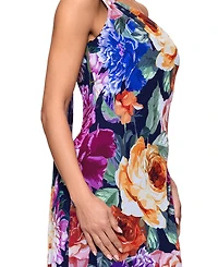Xscape Women's One-Shoulder Floral Chiffon Dress