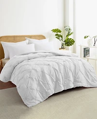 Unikome All Season Pintuck Down Alternative Comforter, Full/Queen
